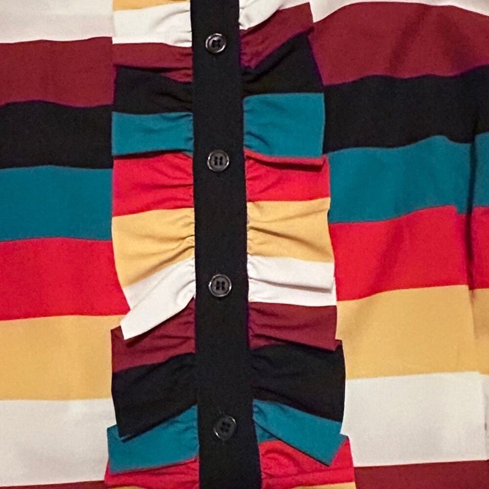 Eloquii Striped Yoke Fit and Flare Dress, Size 18 Women's - Picture 5 of 9